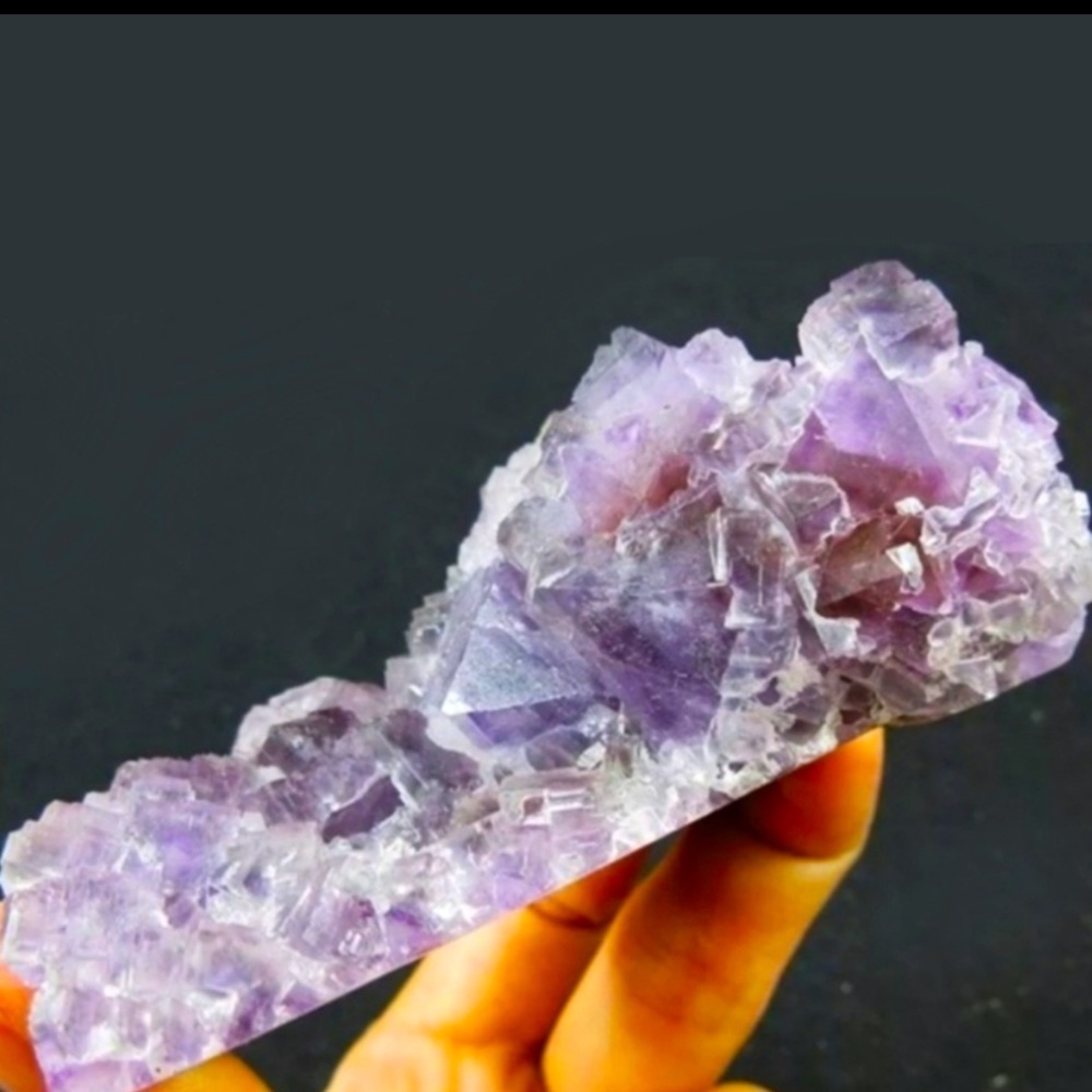 Purple Fluorite Arc Specimen Medium Ladders and Windows Crystal Gem Mineral - Picture 2 of 10